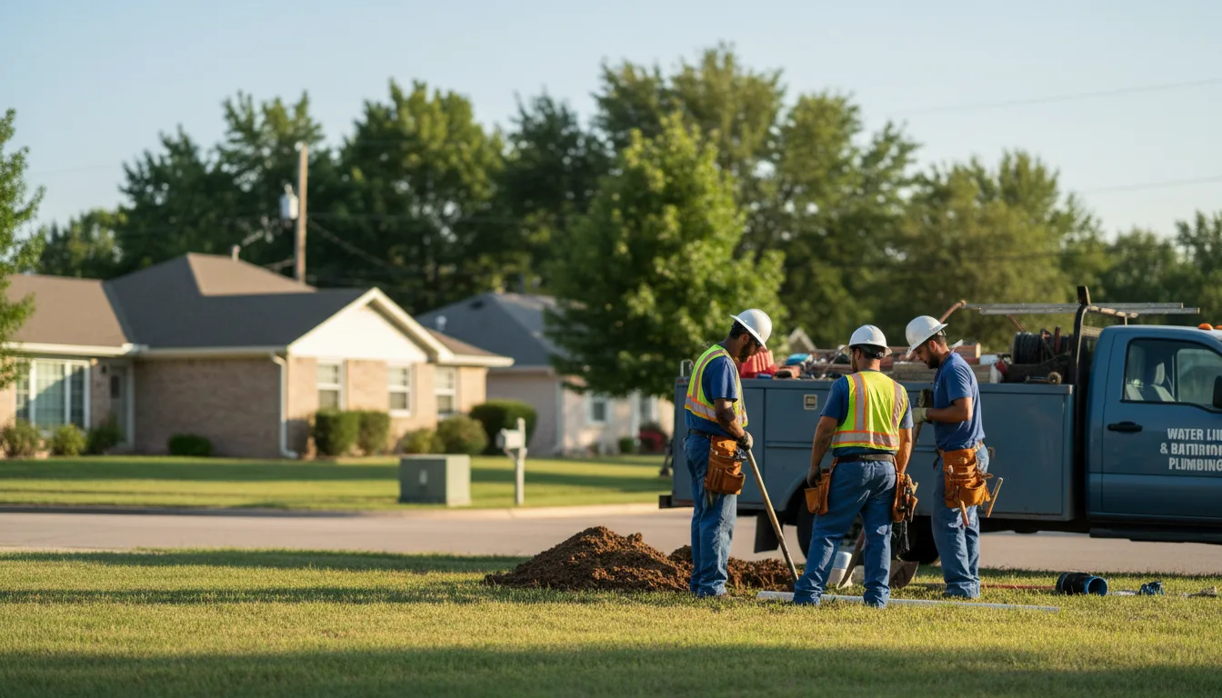 Residential water line and bathroom plumbing service in Jenera, OH